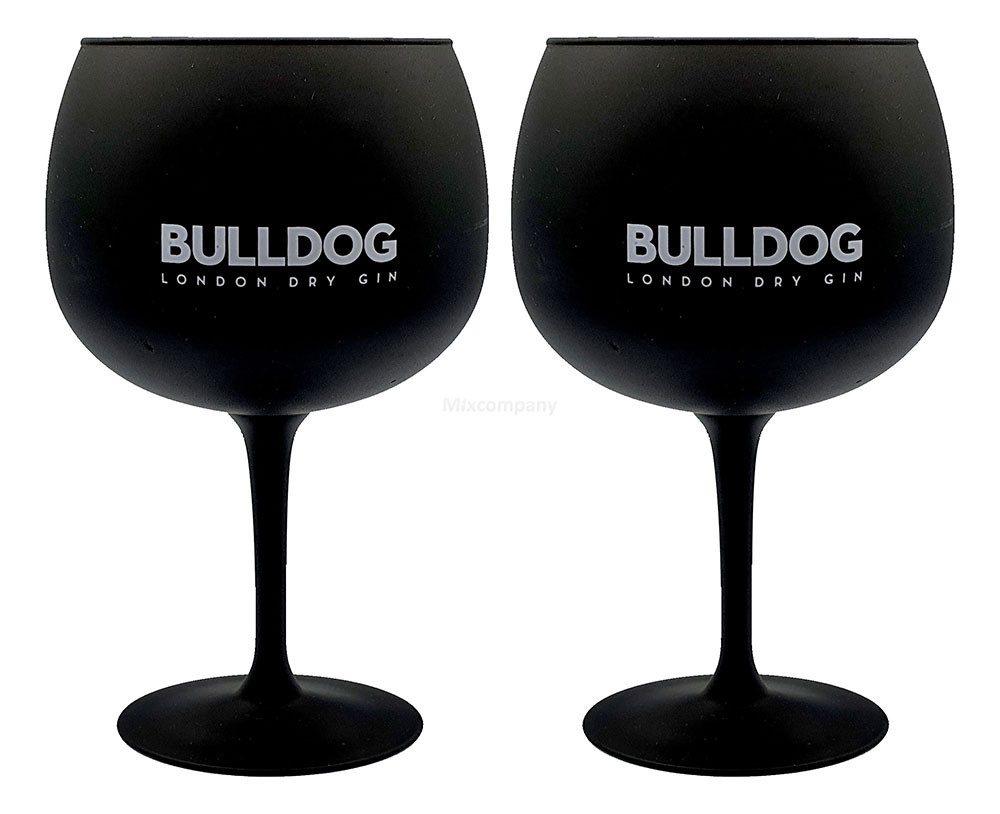 Glas Bulldog Ballon Glas / 2er Set Stilglas / 2x Gin Tonic Gläser in schw