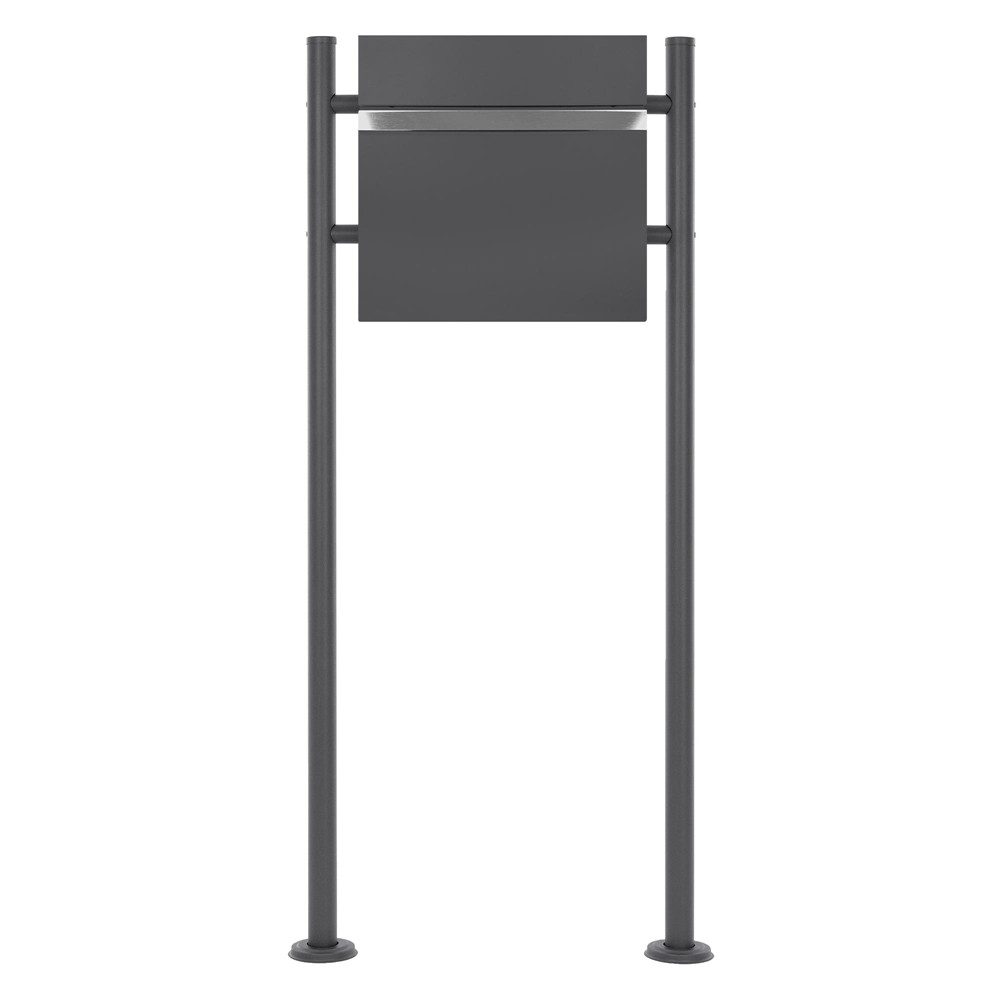 ML-DESIGN Standbriefkasten Wandbriefkasten Briefkasten Postkasten mit Zeitungsfach inkl. Standfuß, Briefkastenanlage mit Standfuß Anthrazit 120 cm Mailbox mit Pfosten