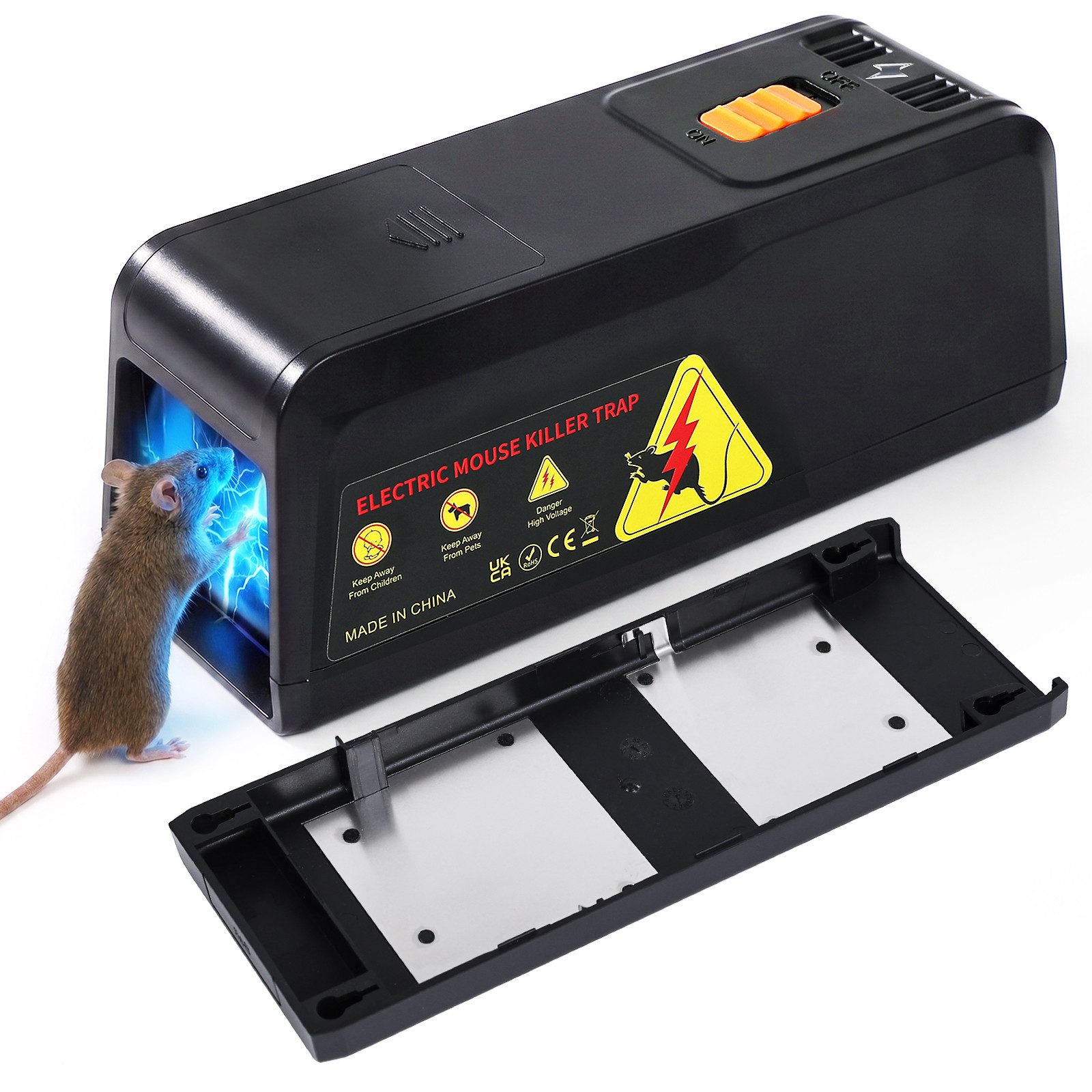 Quntis Ultraschall-Tierabwehr Ultraschall-Mäuseabwehrgerät mit LED-Blitz, 3-in-1 Stromversorgung, 1-tlg., Wiederverwendbar