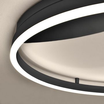 s.luce Deckenleuchte LED Ring Wandlampe & Deckenleuchte Dimmbar modern rund Schwarz, Warmweiß
