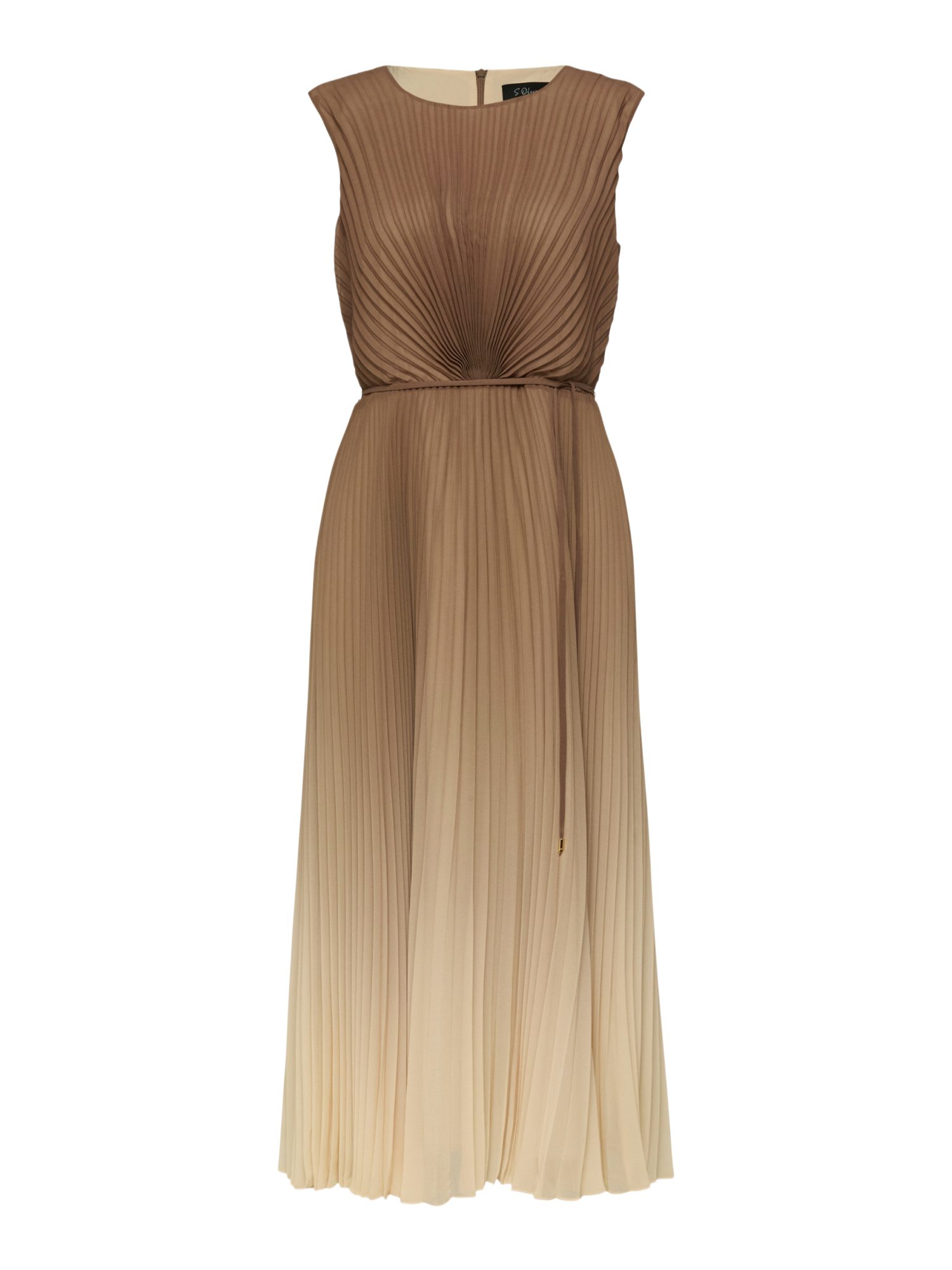 s.Oliver BLACK LABEL Partykleid braun,Casual,Polyester,Unifarben,Rundhals,Ärmellos,Tailliert