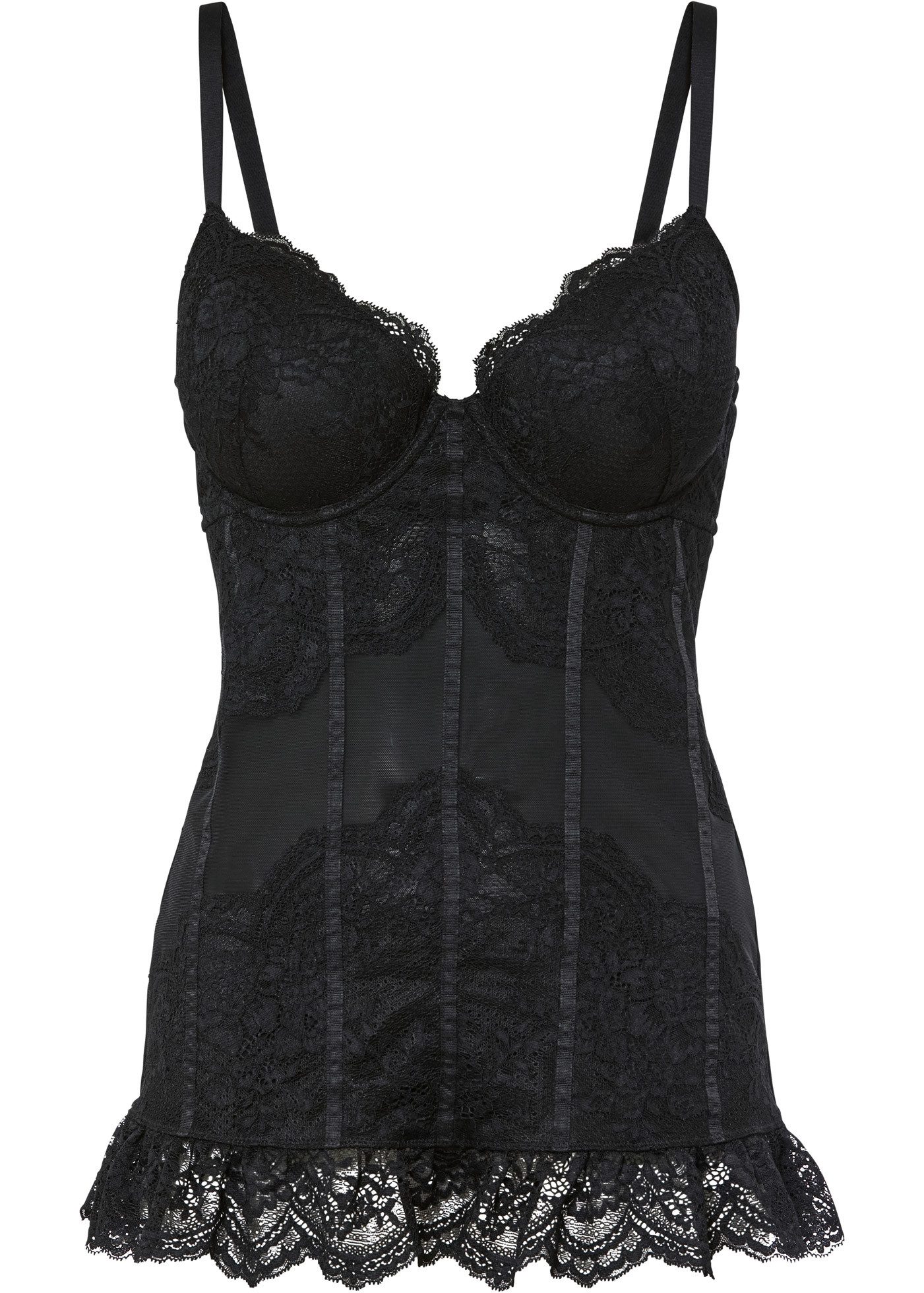 bonprix Corsage mit Bügel, mit Spitzenbesatz, mit gepolsterten Cups
