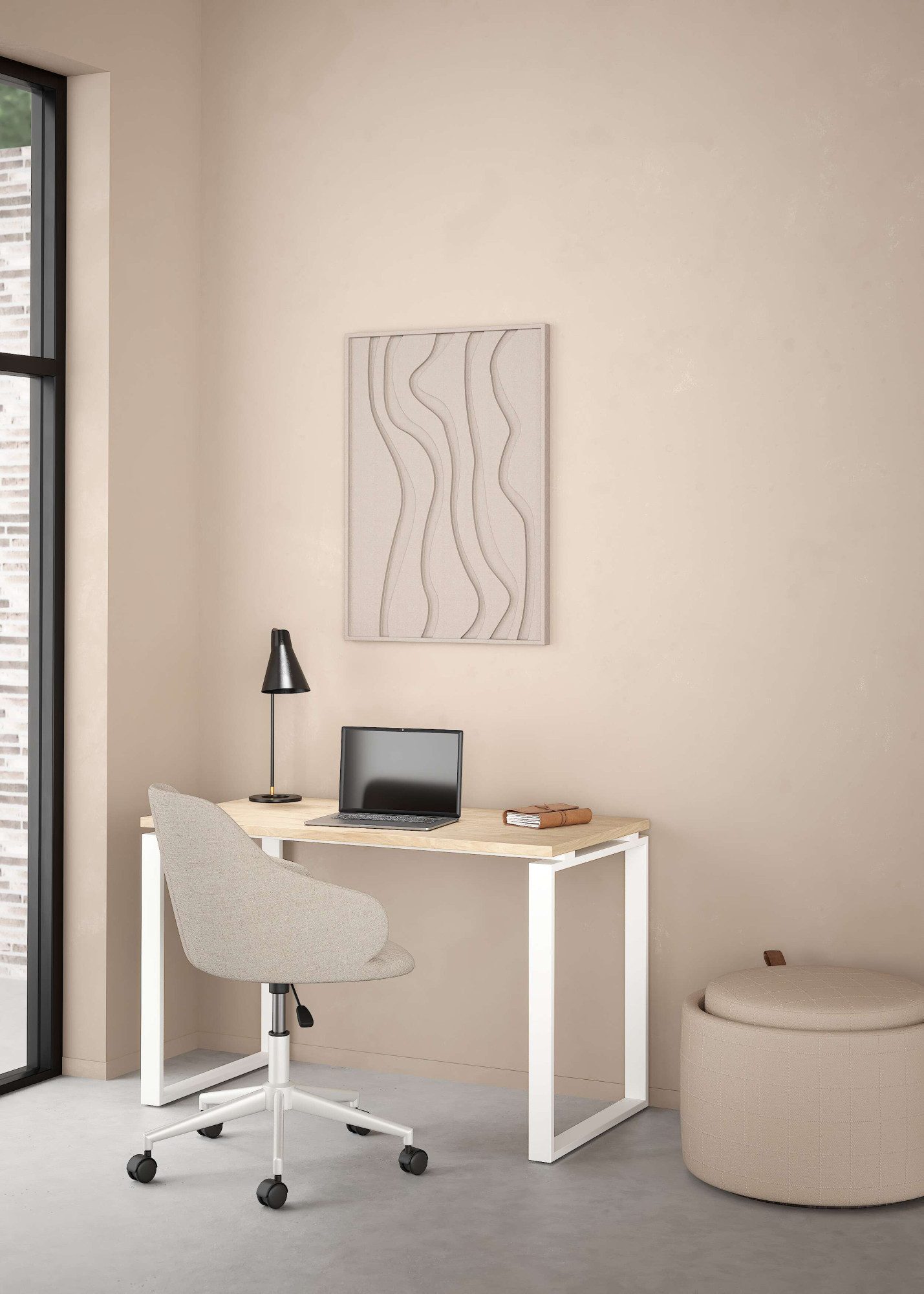 INOSIGN Schreibtisch Sign Arbeitstisch, Sekretär, Bürotisch, Cleanes Design, Metallbeine, Breite 120 oder 150 cm