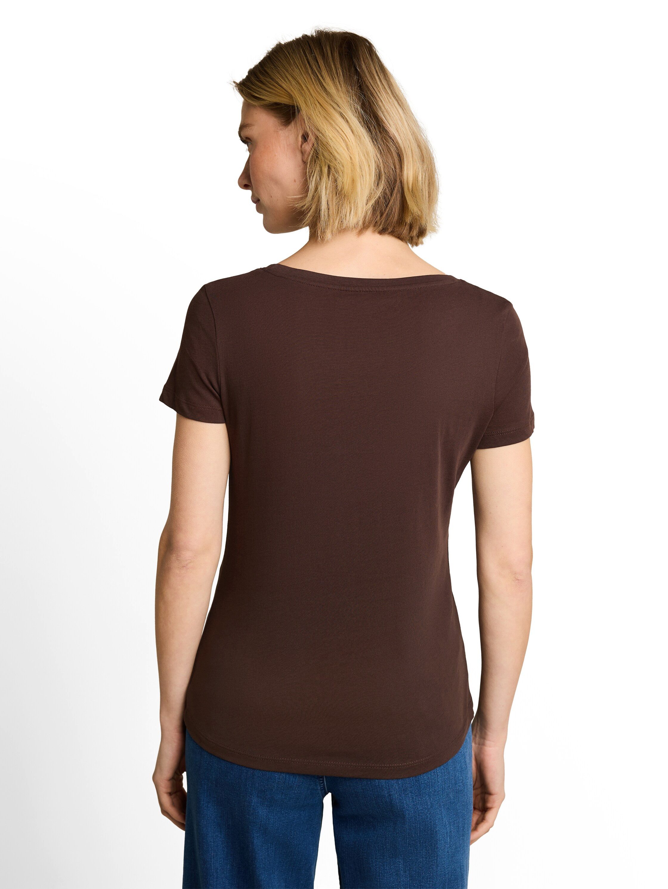 TOM TAILOR Kurzarmshirt Sommershirt mit Glitzer-Wording