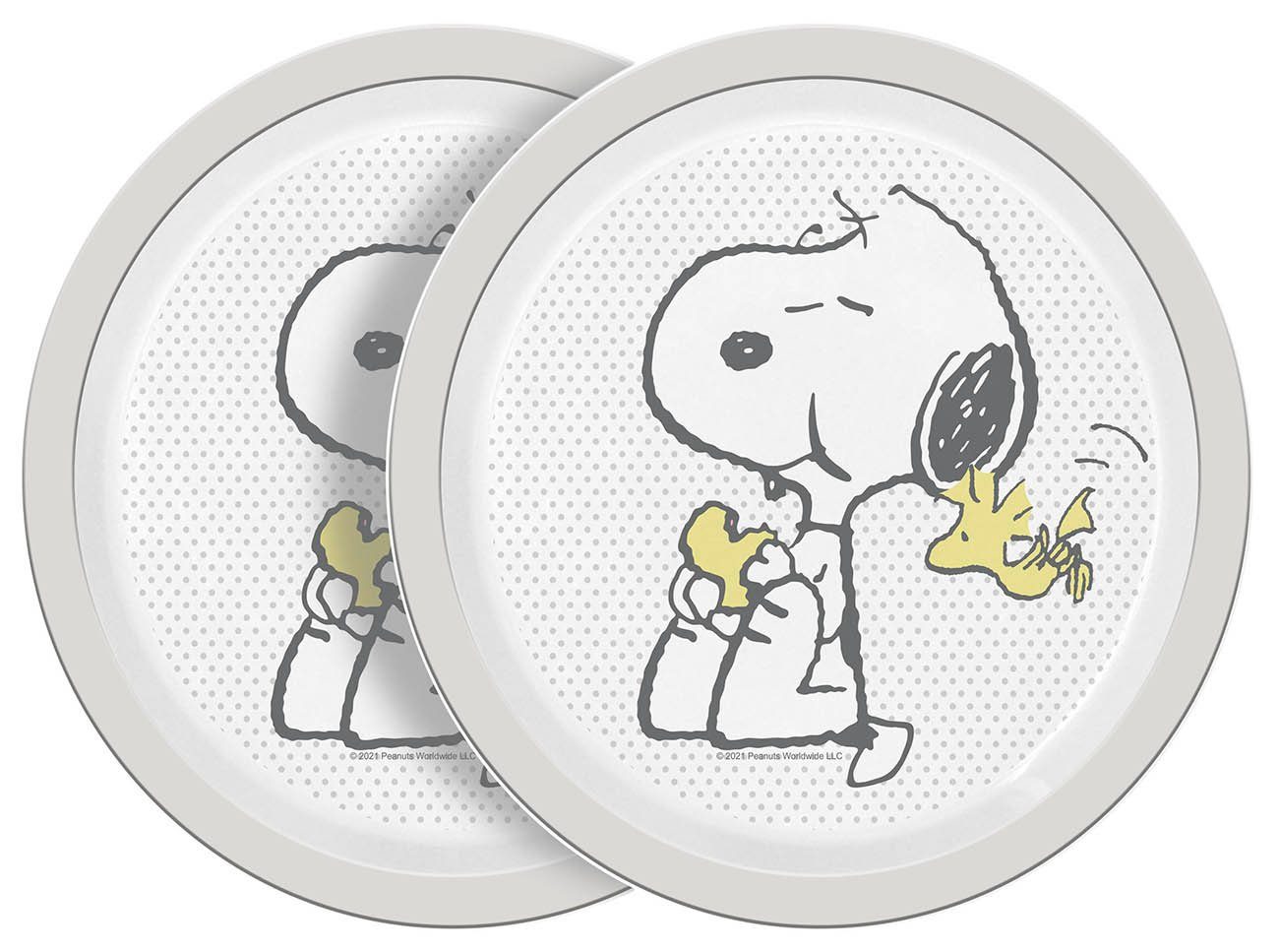 Geda Labels GmbH Frühstücksteller Teller Snoopy Cute & Cuddly 2er Set 21,5 cm PP, (2 St), Melamin