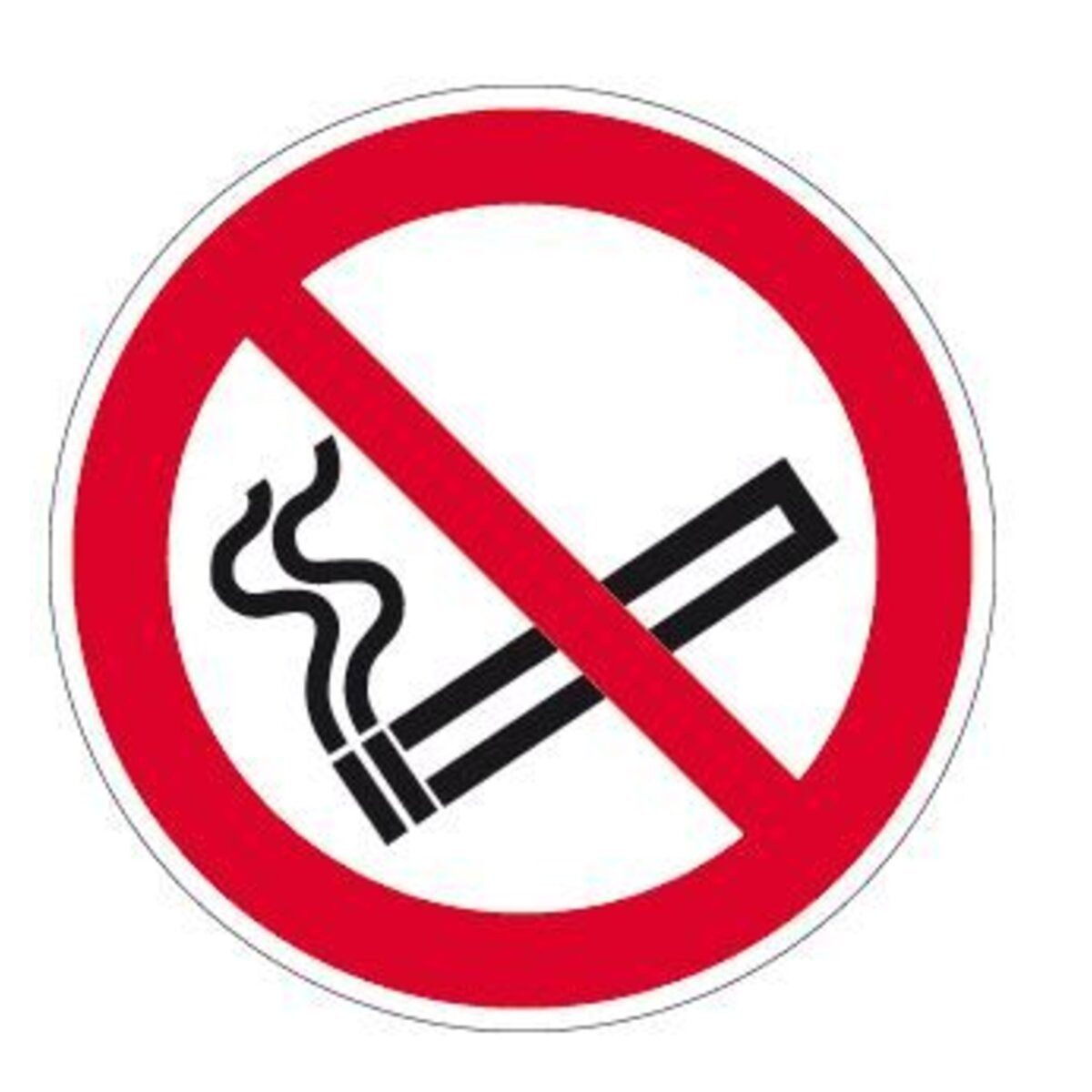 MOEDEL Hinweisschild Rauchen verboten ISO 7010 Folie selbstklebend Ø 10 cm.