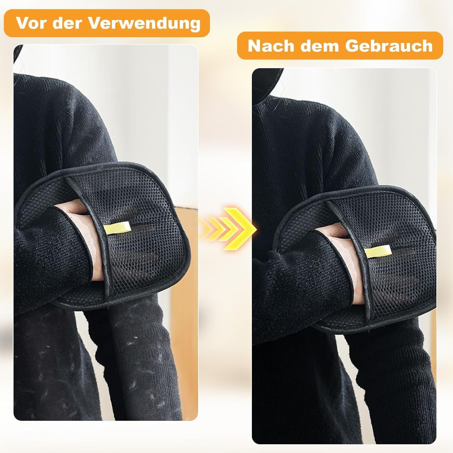 FELIXLEO Fellpflegehandschuh Fell Magnet Handschuh 2 Stück Tierhaarentferner Katze Möbel Auto, (4-tlg)