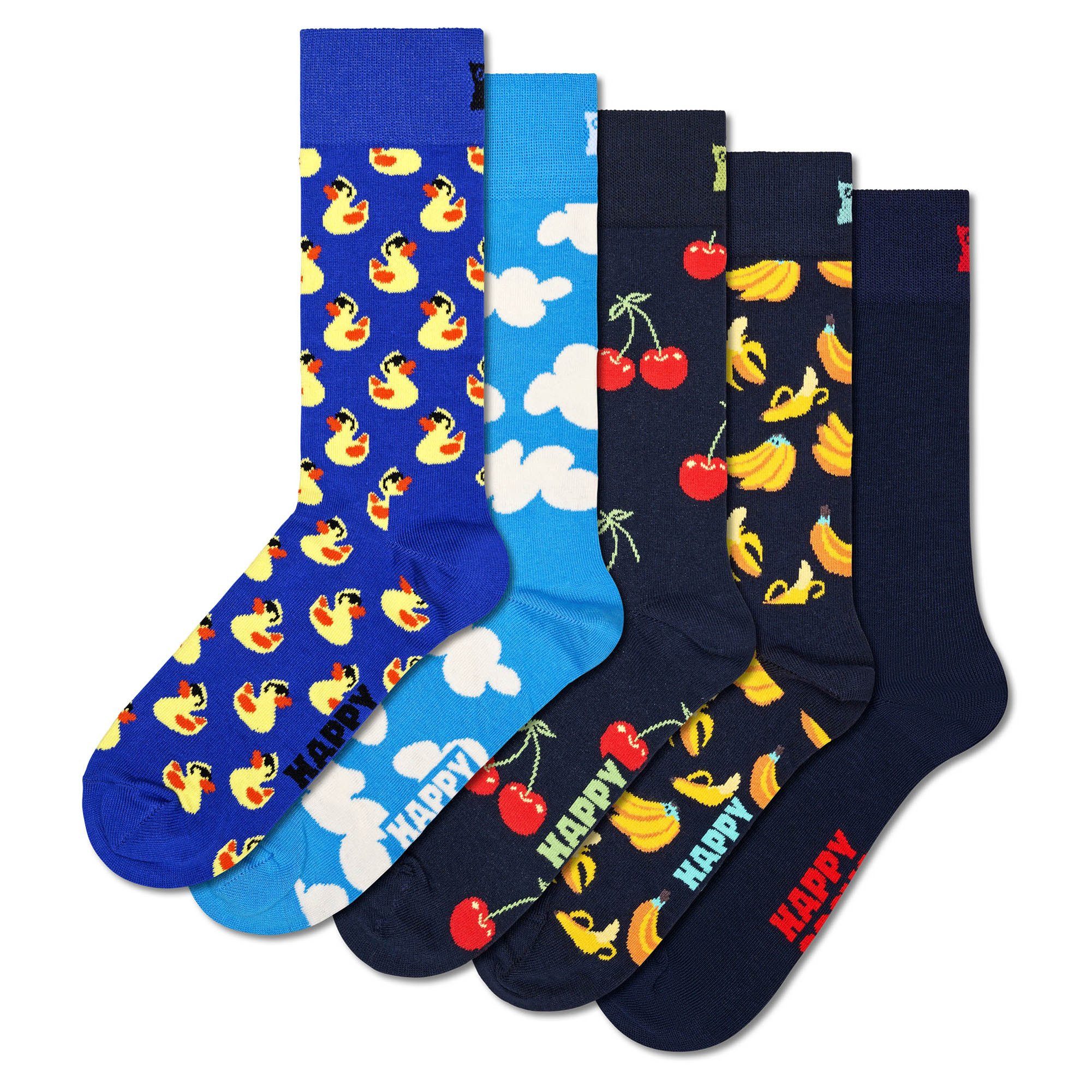 Happy Socks Kurzsocken Unisex Socken 5er Pack Baumwolle (Packung, 5er Pack)