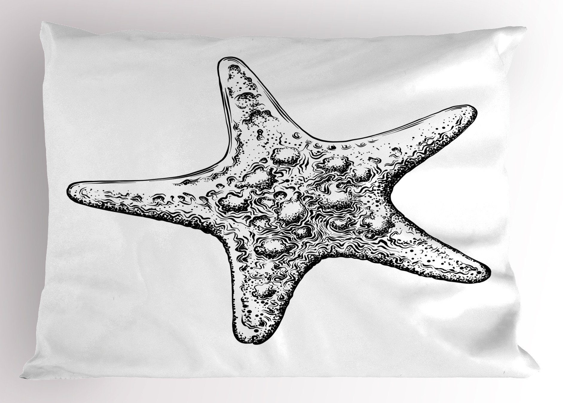 Kissenbezüge Dekorativer Standard King Size Gedruckter Kissenbezug, Abakuhaus (1 Stück), Vintage Nautical Tattoo Starfish Sketch