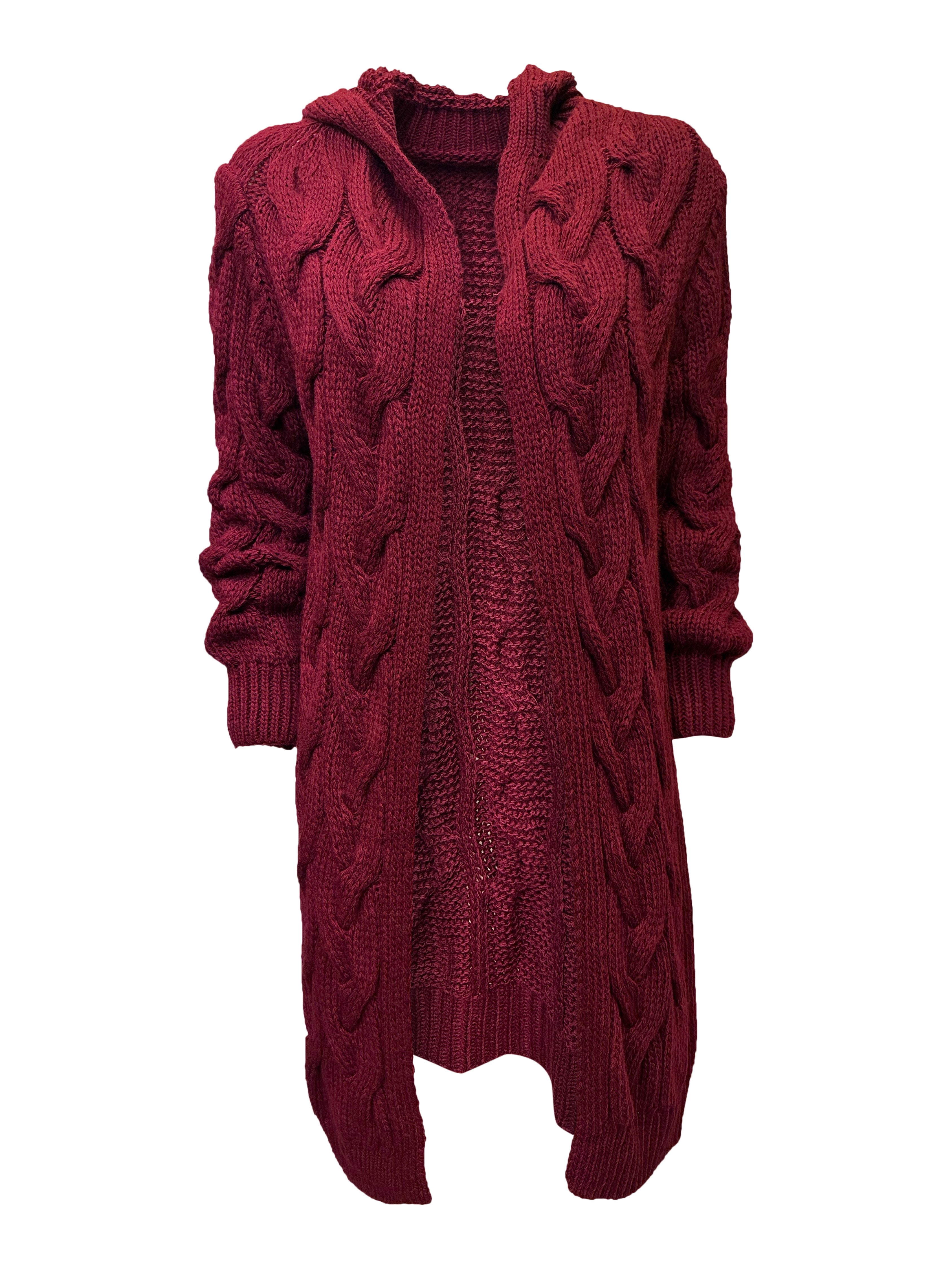 Worldclassca Kapuzenstrickjacke Worldclassca lange Strickjacke Zopfmuster günstig online kaufen