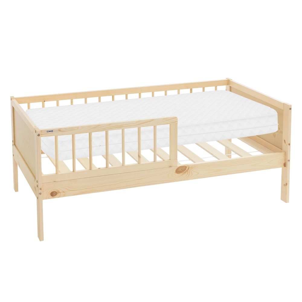 ML-DESIGN Jugendbett Bodenbett Juniorbett inkl. Lattenrost Einzelbett für Kinder Kinderbett, Junior-Bett mit Rausfallschutz & Matratze Bettrahmen aus MDF / Kiefer