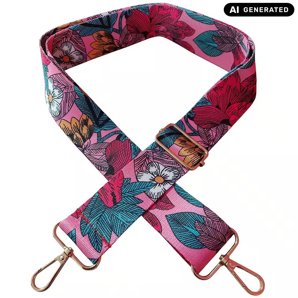 Ware aus aller Welt Schulterriemen Schultergurt für Taschen 3.8 cm breiter Taschengurt (bunt, 1-St., für Handtaschen, Umhängetaschen, Rucksäcke, Sporttaschen) Länge verstellbarer Gurt 75cm-135cm. Karabinerhaken zur Befestigung