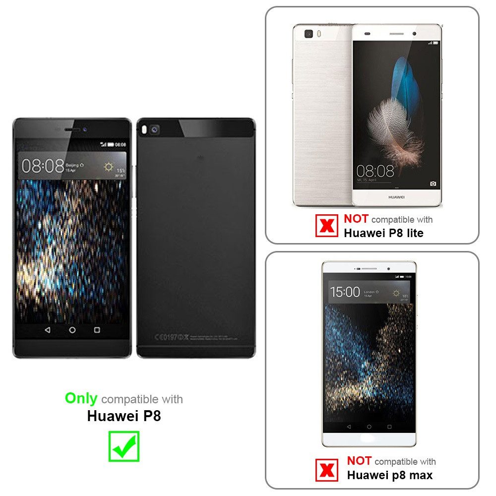 Cadorabo Handyhülle für Huawei P8 Hülle Huawei P8, Klappbare Handy Schutzhülle - Hülle - mit Standfunktion und Kartenfach