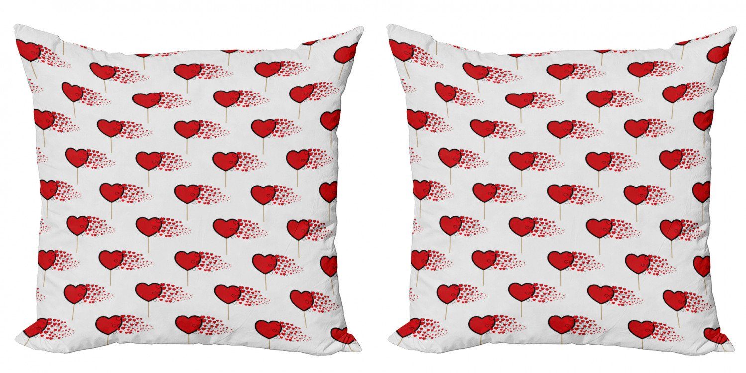 Herz-Lollipops Accent Digitaldruck, Doppelseitiger Kissenbezüge Modern Abakuhaus Valentinstag Stück), (2