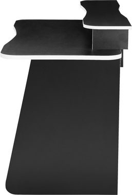 INOSIGN Gamingtisch GAME, Computertisch, Schreibtisch, Towerfach, Monitoraufsatz, ergonomisch geschwungene Tischplatte, Breite 120 oder 150 cm