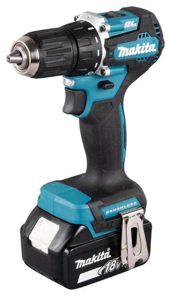 Makita Akku-Bohrschrauber DDF487RFE3, 18 V, max. 1700 U/min, (Komplett-Set, inkl. Akku & Ladegerät), LXT, Brushless Motor, LED Arbeitslicht