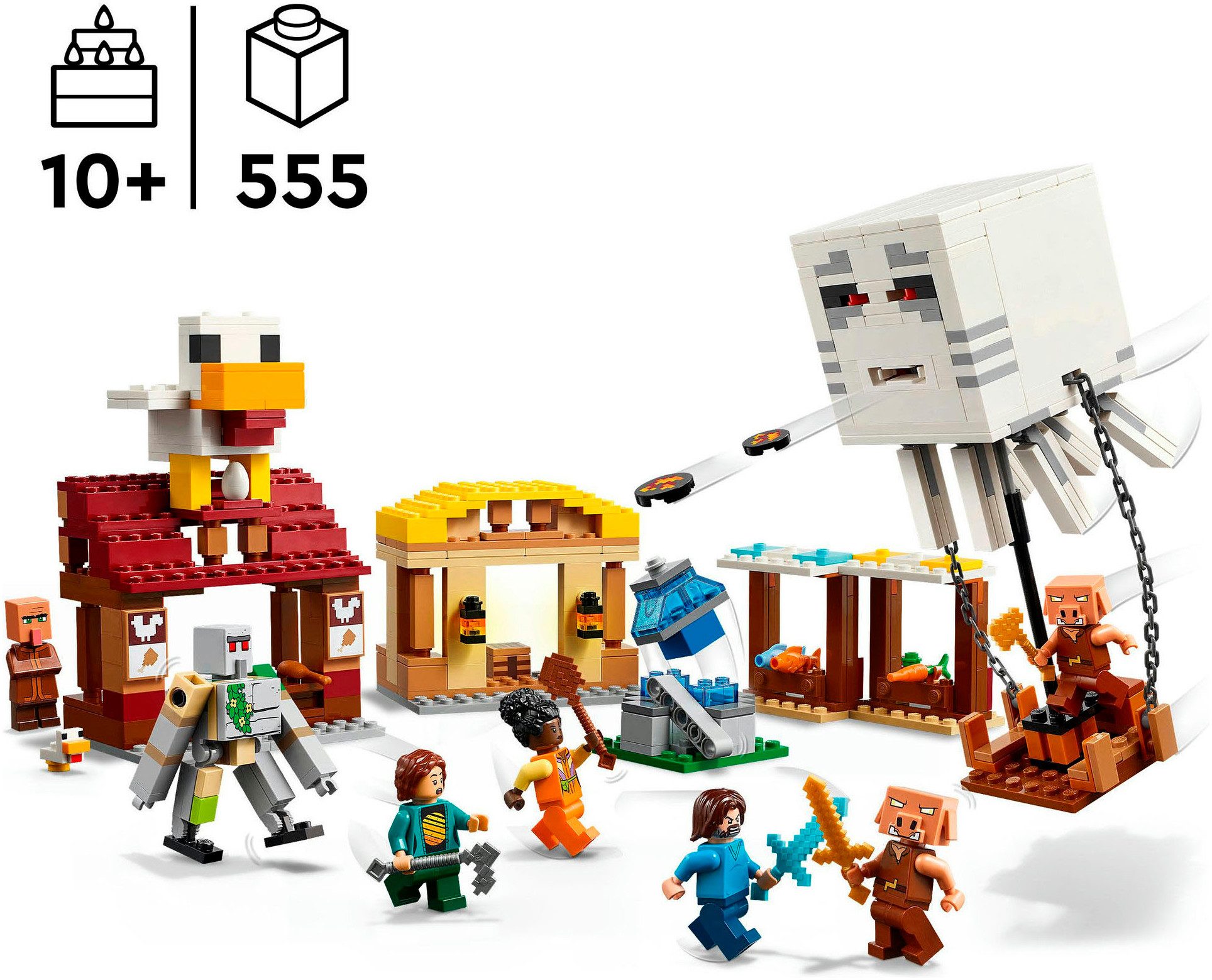 LEGO® Angriff des Ghast-Ballons (21273), LEGO Minecraft Konstruktionsspielsteine, (555 St), Made in Europe – Bild 3 von 5