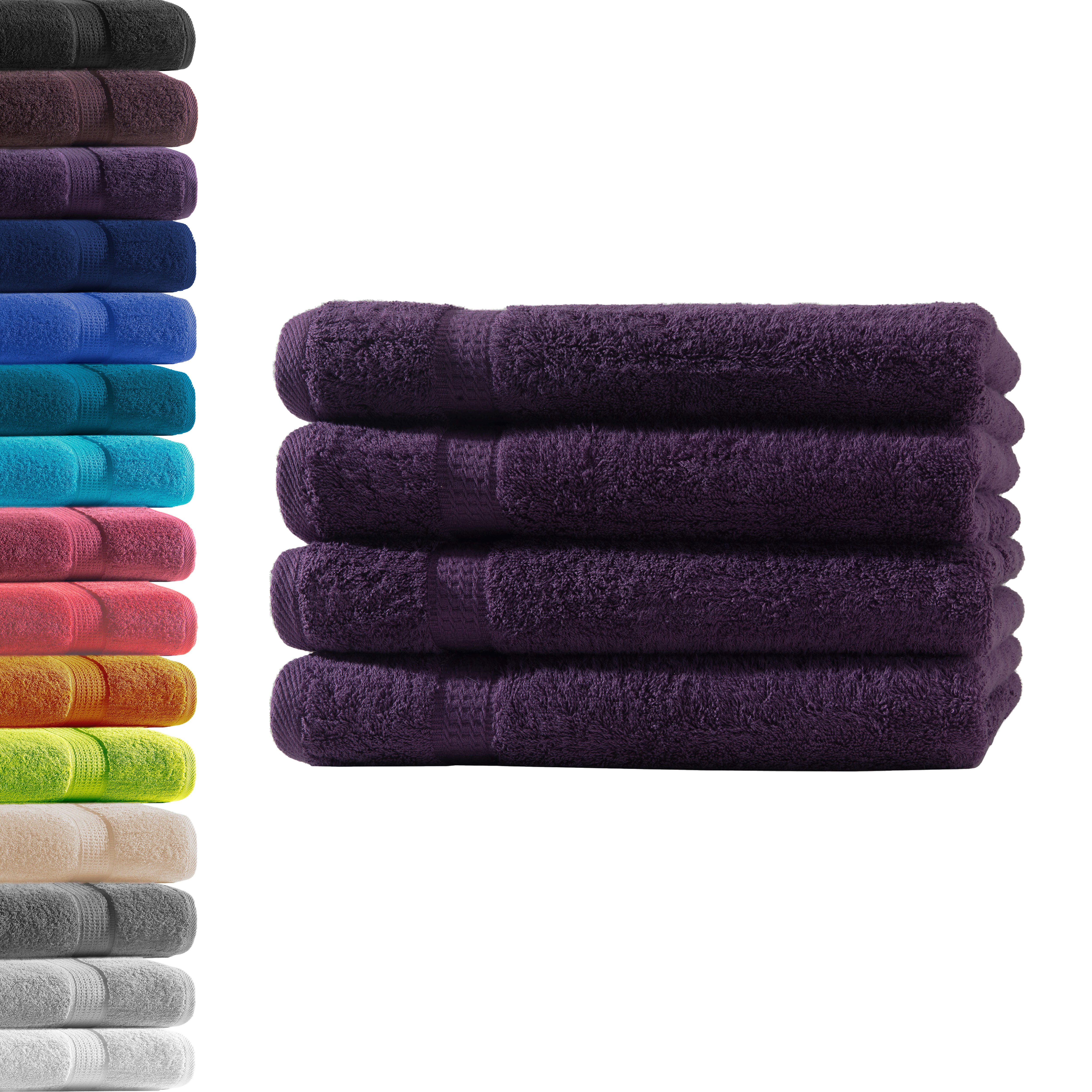 Hometex Premium Textiles Handtuch in Premium Qualität 500 g/m², Feinster Frottier-Stoff 100% Baumwolle, 4x Handtuch, weich, saugfähig, extra schwer & flauschig