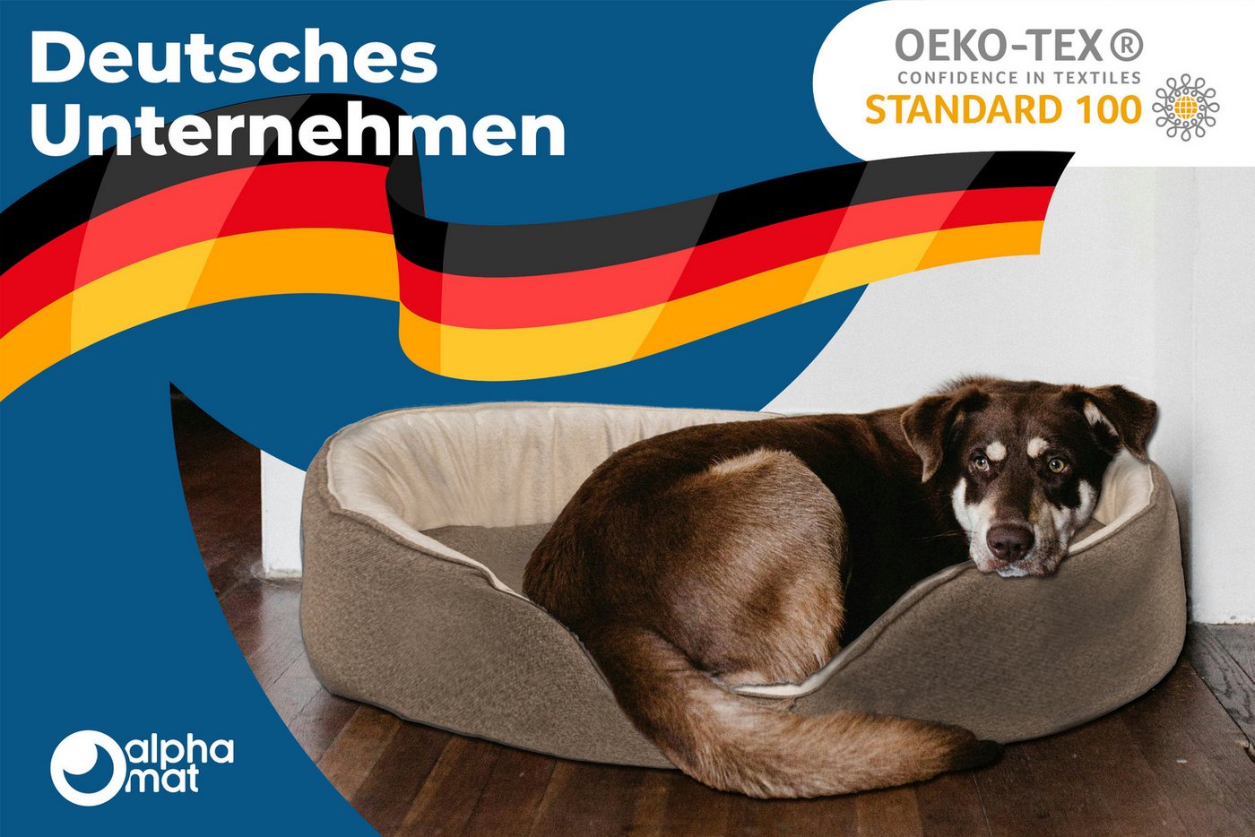 Thumbnail - alpha mat Tierbett Revelation Discovery, Hundebett Rund Hundematte Hundekissen Bett für Hund Dog Bed Hundesofa