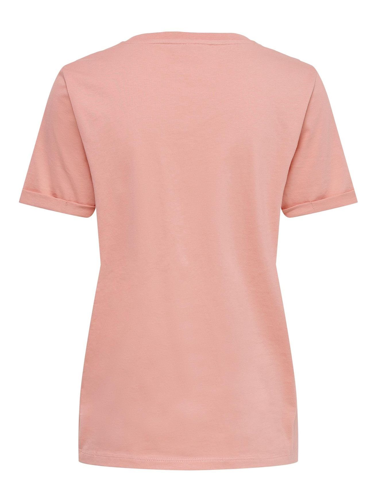 Basic Brand in (1-tlg) mit Einfarbiges ONLY T-Shirt Rosa T-Shirt ONLKITA Herz 4232