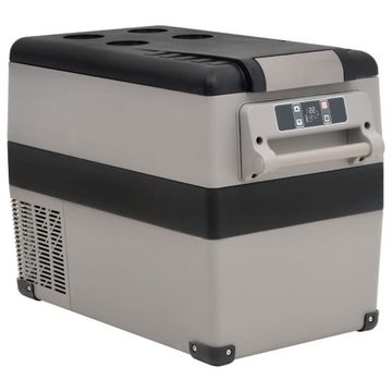 vidaXL Kühlbox Kompressor Kühlbox mit Griff und Adapter Schwarz und Grau 55 L Camping