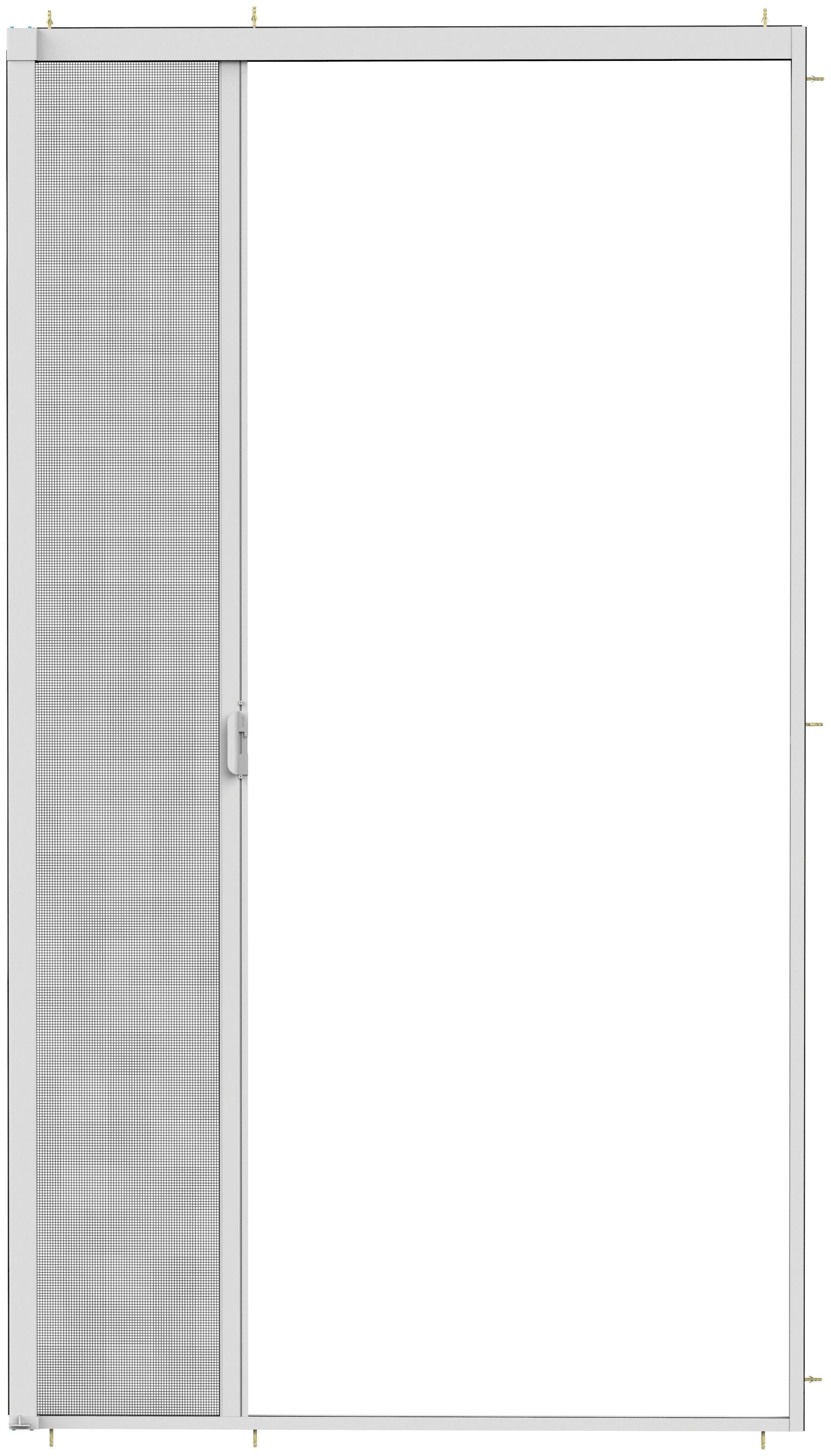 Insektenschutzrollo SMART, für 160x220 transparent, BxH: hecht international, weiß/anthrazit, Türen, verschraubt, cm