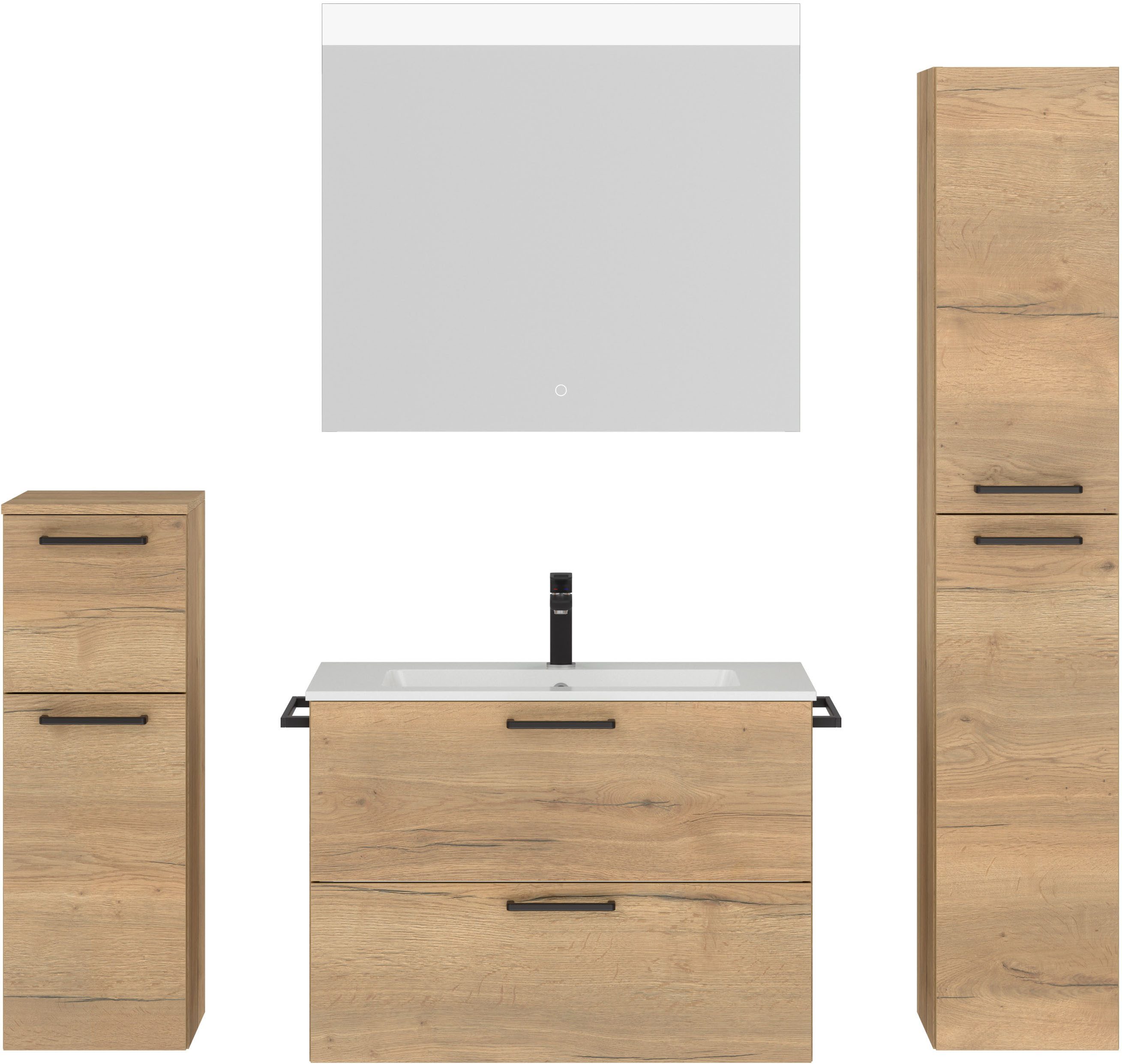 nobilia® Badmöbel-Set Tolvina, (4-St., vormontiert, mit günstig online kaufen