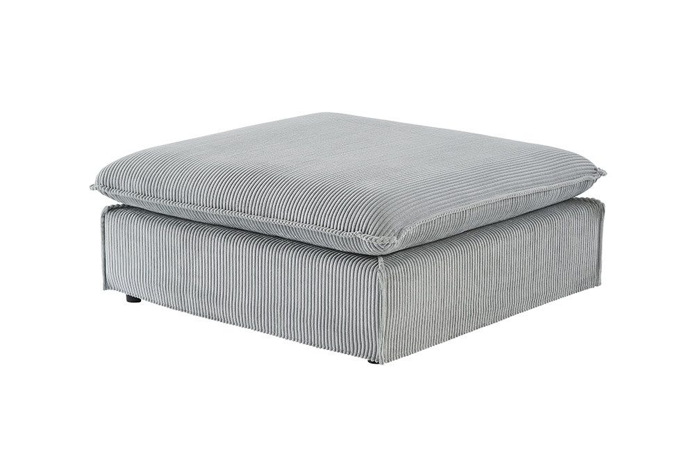 riess-ambiente Fußhocker HEAVEN 100cm hellgrau - Cord, Pappelholz, Federkern, abnehmbarer Bezug (Einzelartikel, 1 St), Sitzhocker im Landhausstil - ideal für Hussensofa und Wohnzimmer