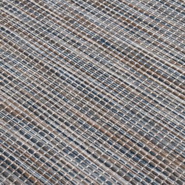 Teppich Outdoor-Flachgewebe 140x200 cm Braun und Blau, furnicato, Rechteckig