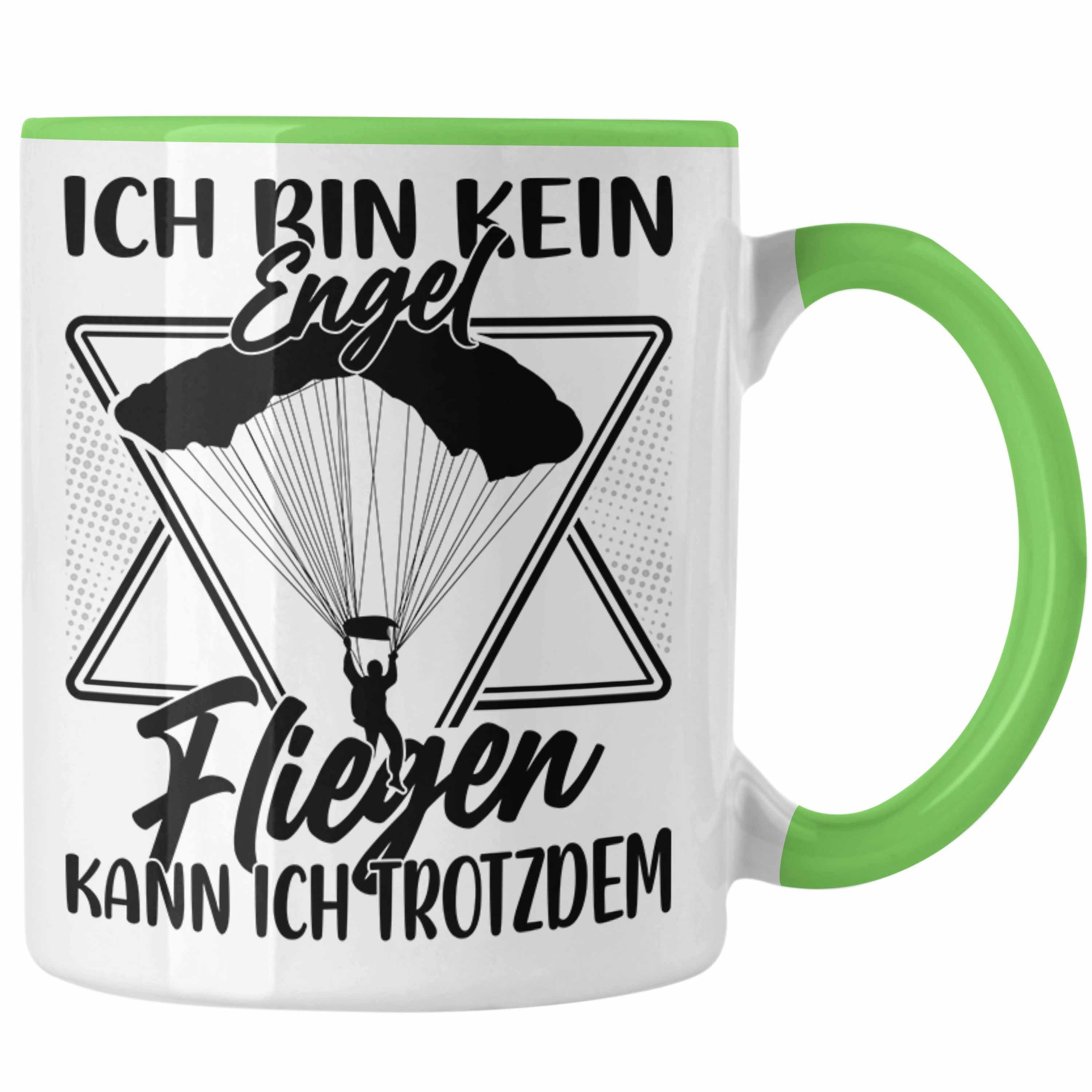 Gleitschirm-Flieger Trendation Tasse Grün Gleitschirmflieger Tasse Kaf Geschenk Geschenkidee