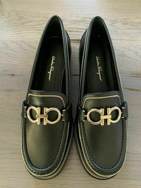 Salvatore Ferragamo SALVATORE FERRAGAMO ROLO LUX GANCINI LOAFERS SLIPPERS SCHUHE HALBSCHUH Sneaker Ballerinas