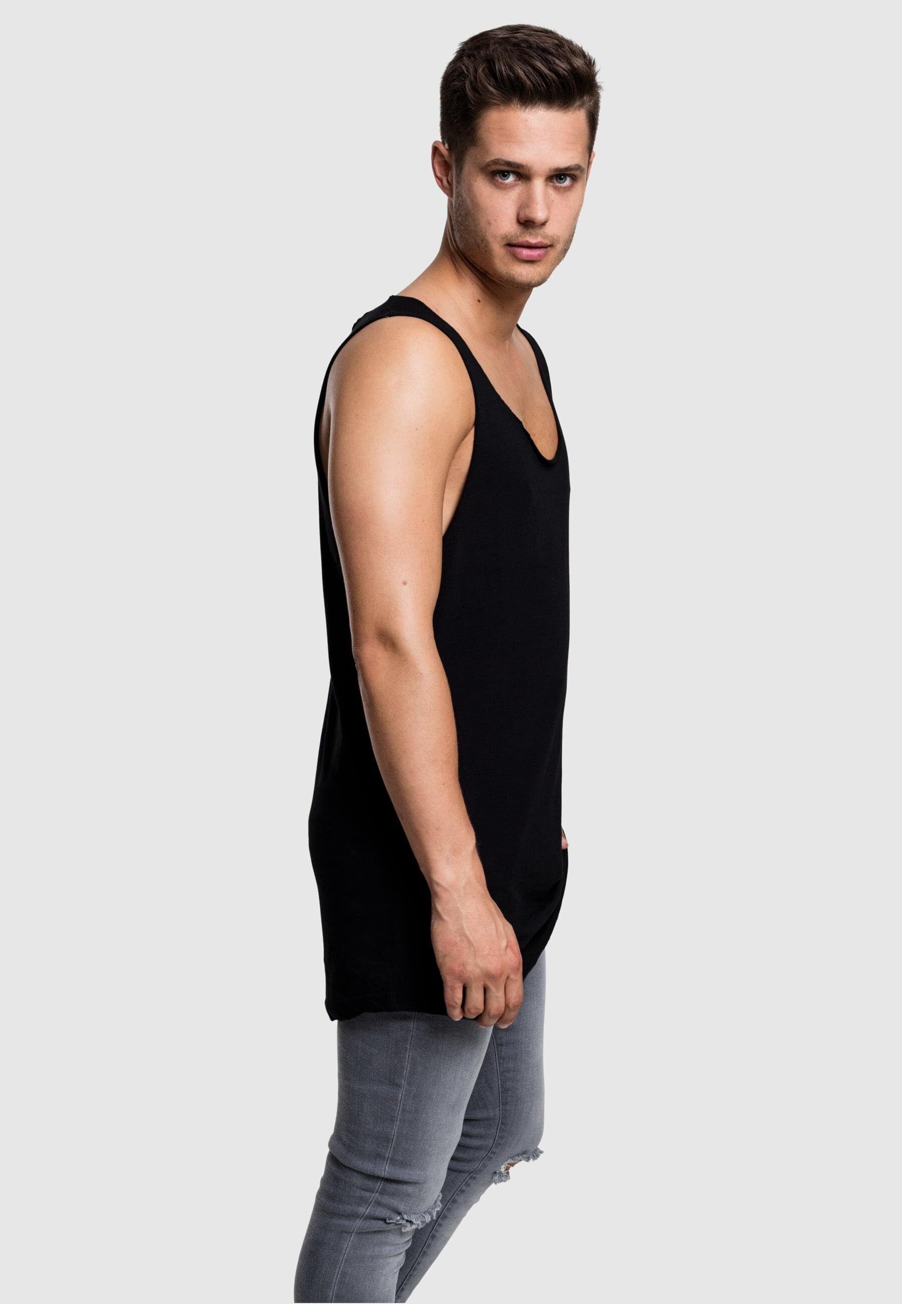 Herren Tanktop Open Tank Long Shaped Loose CLASSICS (1-tlg) URBAN black Edge