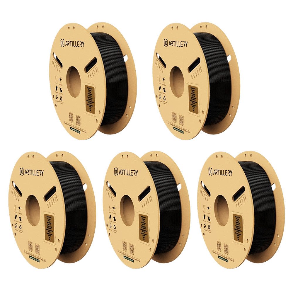 Artillery 3D-Drucker PLA Filament 1.75mm, 3D Druckmaterial – 5×1kg Spulen, Hohe Präzision ±0.02mm