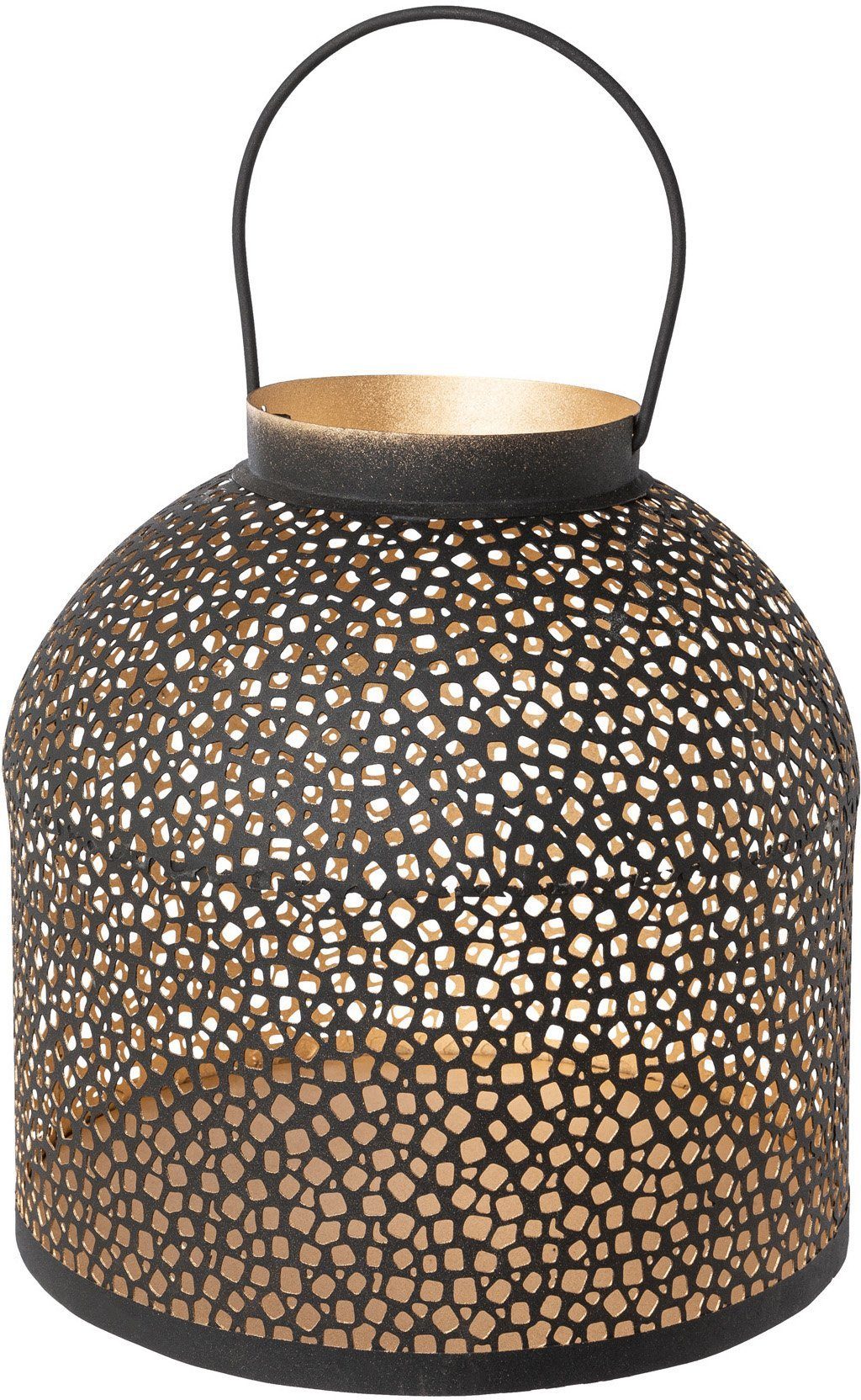 Creativ deco Windlicht Weihnachtsdeko (1 St), mit matt-schwarzem Finish, Ø-Öffnung 11 cm