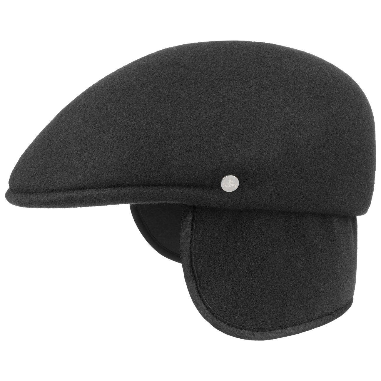 Lierys Flat Cap (1-St) Schiebermütze mit Schirm, Made in Italy schwarz