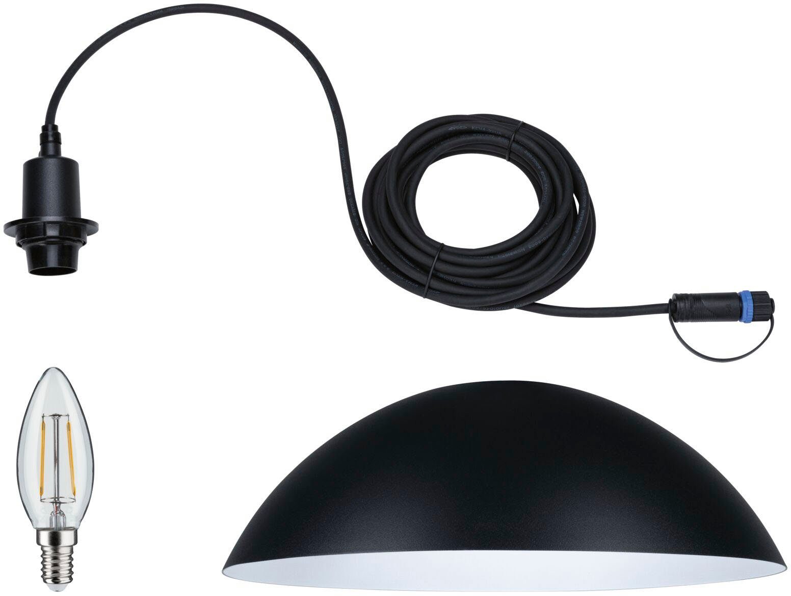Paulmann LED Pendelleuchte Outdoor Plug & Shine Mapalo E14 24V 3000K 2W, LED fest integriert, Warmweiß, E14, IP44, warmweiß