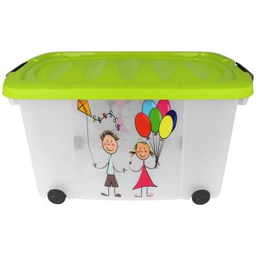 Koopman Aufbewahrungsbox Multibox Rollen Kunststoff Farbwahl Aufbewahrungskiste Spielzeugkiste, Aufbewahrungs-Box Lagerbox Aufbewahrung Box Kiste Staubox
