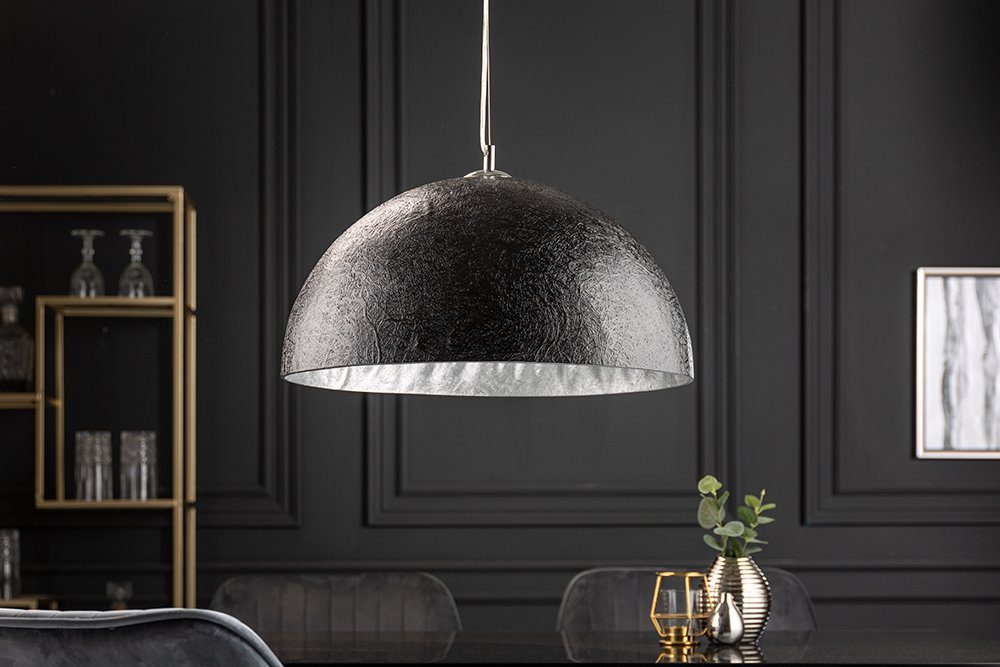 riess-ambiente Hängeleuchte GLOW 50cm schwarz / silber, ohne Leuchtmittel, Wohnzimmer · Metall · Esszimmer · Modern Design