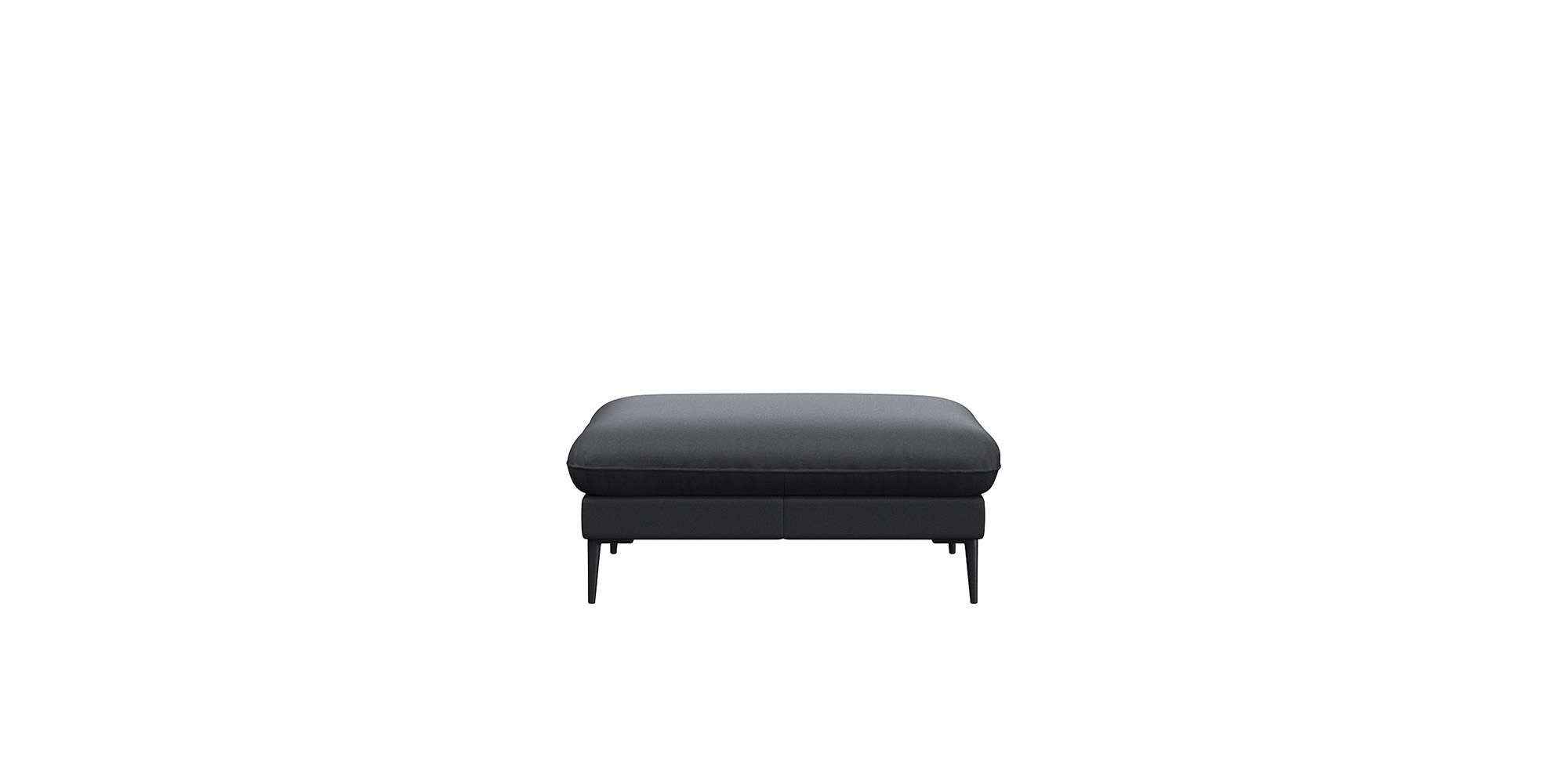 FLEXLUX Pouf Salino, Fußhocker, Sitzhocker, Polsterhocker, Kaltschaum & Stahl-Wellen, Füsse Schwarz