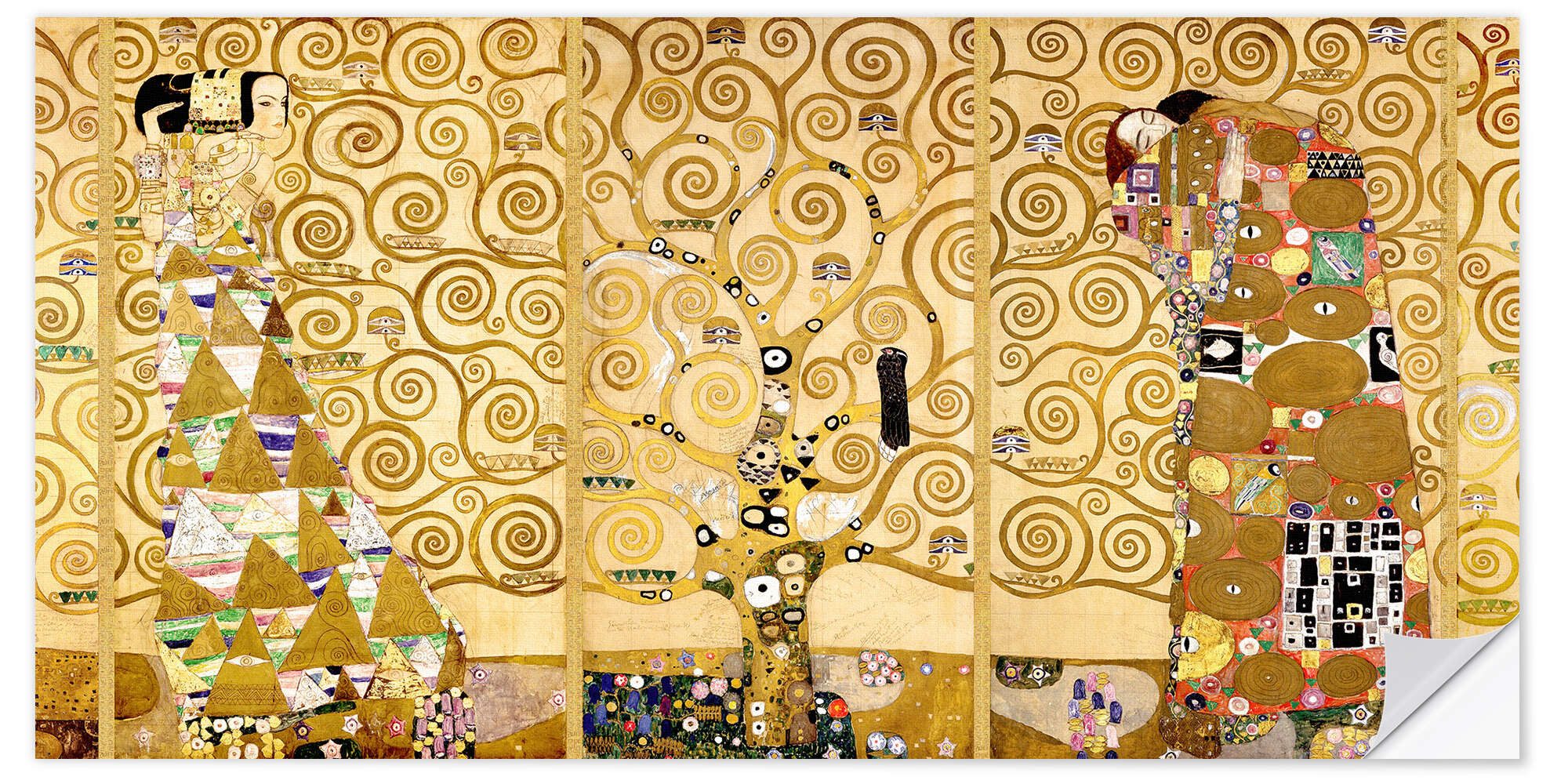 Posterlounge Wandbild Der Lebensbaum (komplett), Gustav Klimt, erhältlich als Poster, Leinwandbild, Wandsticker oder Acrylglasbild