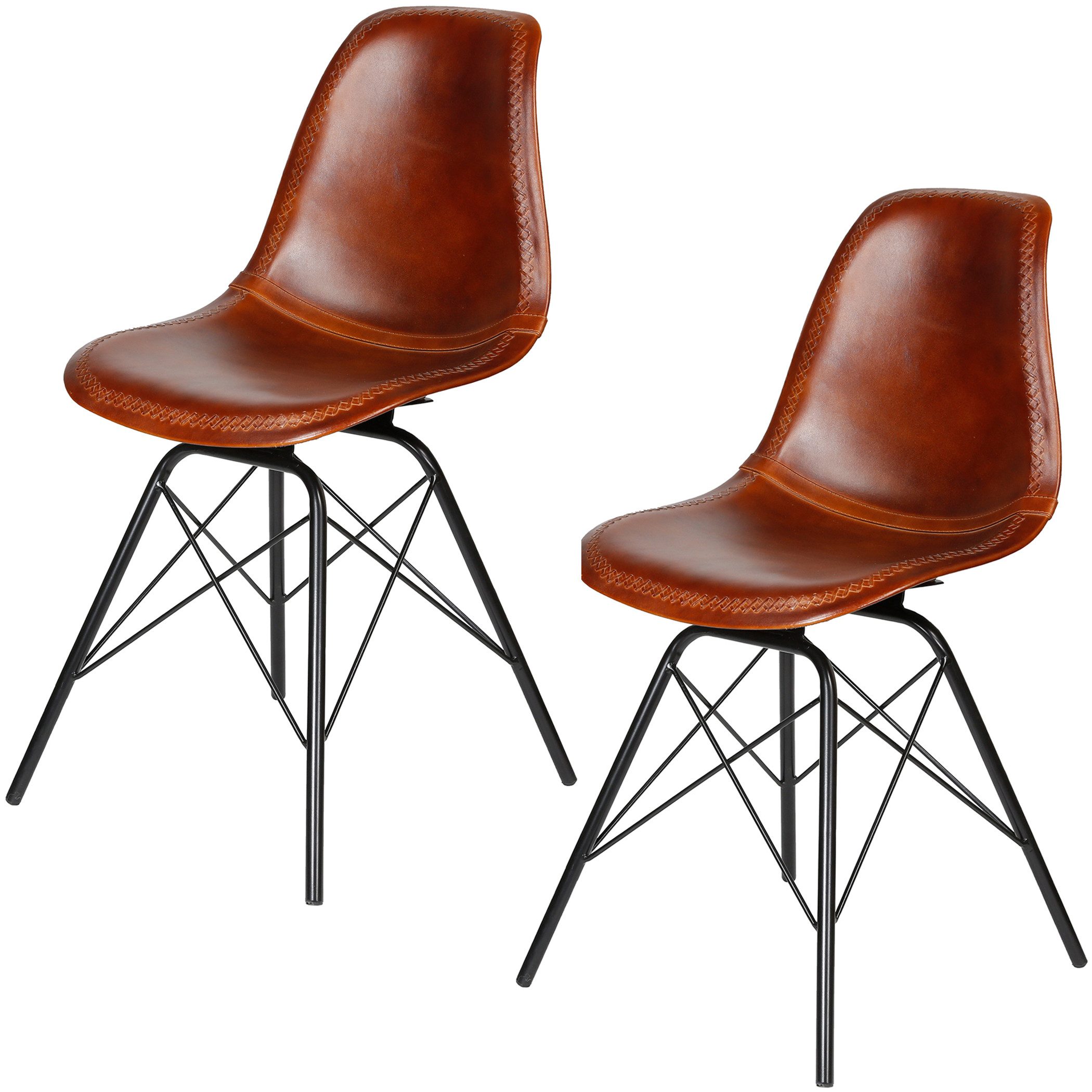Casa Moro Esszimmerstuhl Lederstuhl Braun Schalenstuhl günstig online kaufen