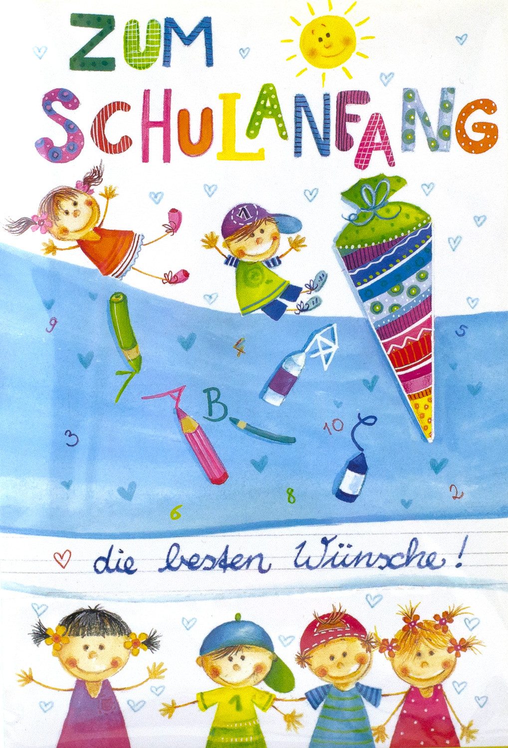 bsb-obpacher Grußkarten, Glückwunschkarte zum Schulanfang, mit Umschlag