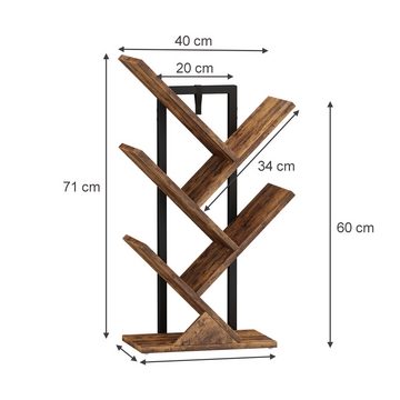 Vicco Bücherregal Bücherständer Fyrk 34x71 cm Antikholz Schwarz