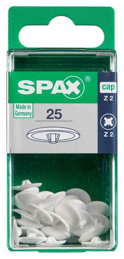 SPAX Abdeckkappe Spax Abdeckkappen weiß zum stecken (kreuz) - 25