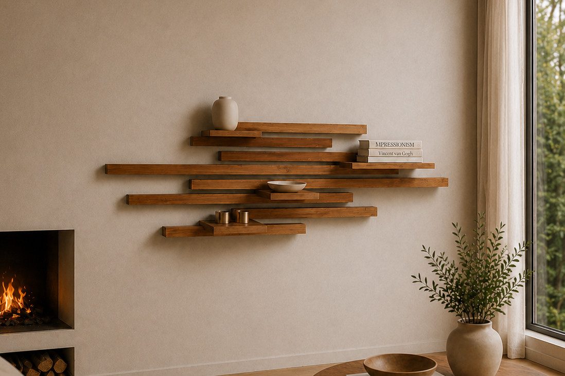Living Oak Wandregal Eiche No.02 - zur freien Gestaltung und in verschiedenen Ausführungen, handgefertigt in Deutschland
