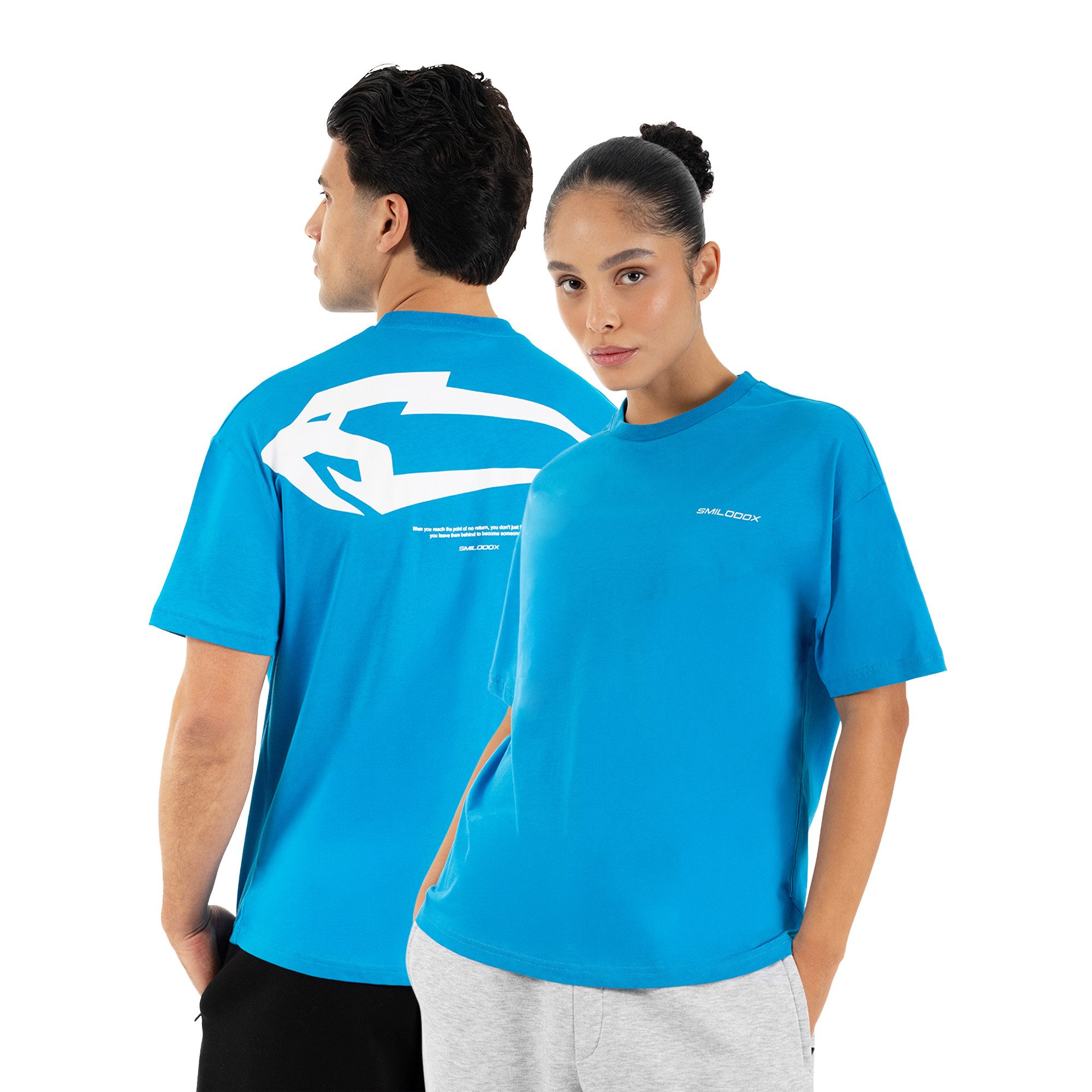 Smilodox T-Shirt Tane, T-Oberteil Unisex Oversize Shirt mit Backprint & Logo Rundhalsausschnitt, Brustlogo, Streetwear, Herren & Damen