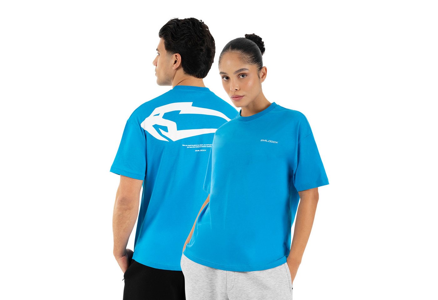 Smilodox T-Shirt Tane, T-Oberteil Unisex Oversize Shirt mit Backprint & Logo Rundhalsausschnitt, Brustlogo, Streetwear, Herren & Damen