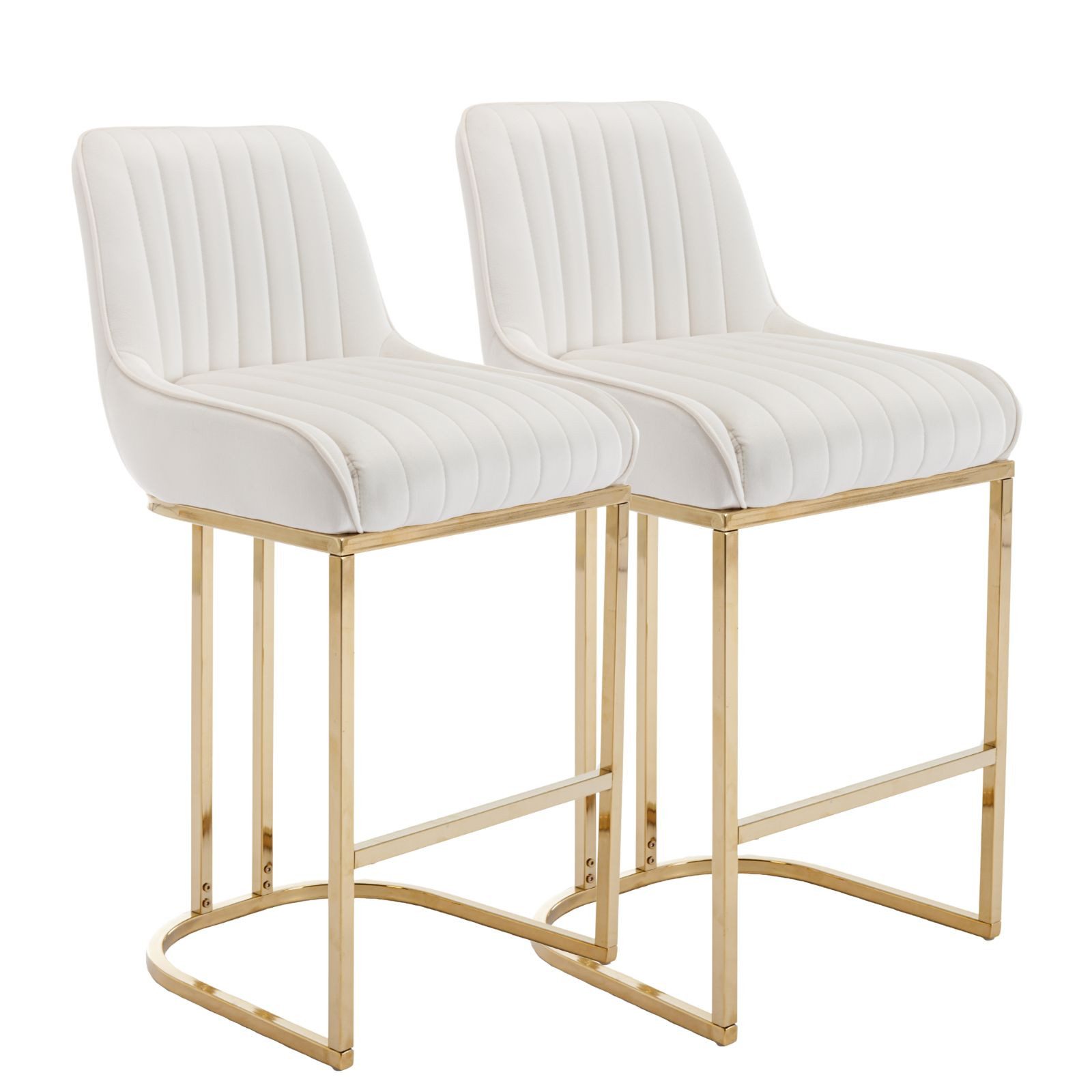 CHAIRUS Barhocker mit Goldfüßen & Rückenlehne für Kücheninsel oder Hausbar (2 St), Küchenhocker, Barstuhl, Sitzhöhe 67cm