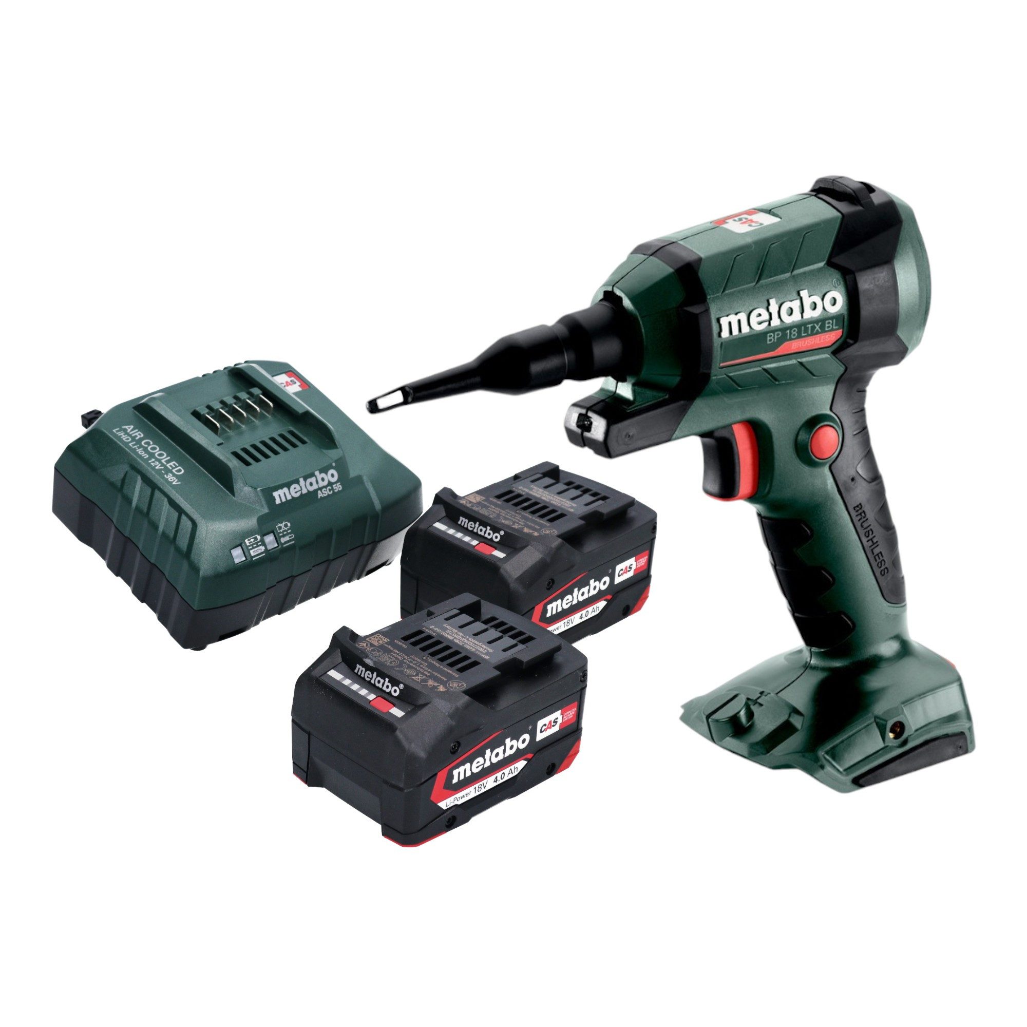 metabo Akku-Laubbläser BP 18 LTX BL 18 V Brushless + 2x Akku 4,0 Ah + Ladegerät