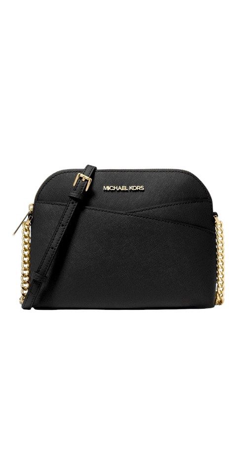 MICHAEL KORS Handtasche Michael Kors Jet Set Travel Dome Crossbody Leder Schwarz Umhängetasche